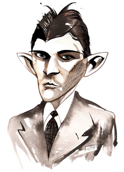 Franz Kafka (scrittore ceco, 1883-1924) caricatura da Neale Osborne